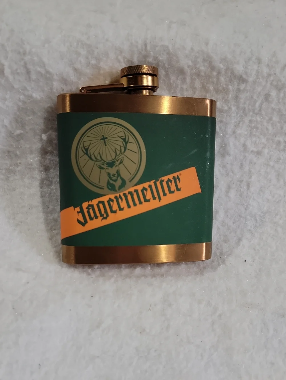 Jägermeister Green & Gold Hip Flask Promotional